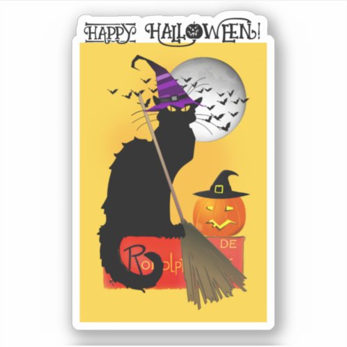  Witch Le Chat Noir Halloween Sticker