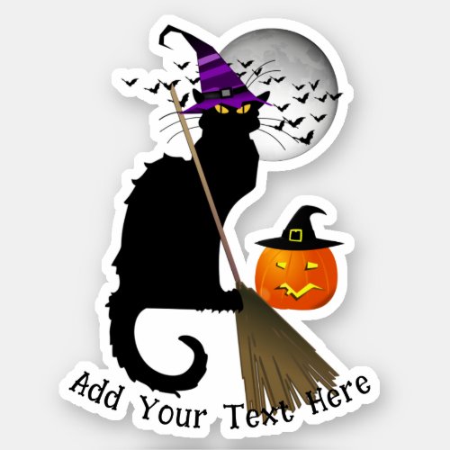  Witch Le Chat Noir Halloween Sticker