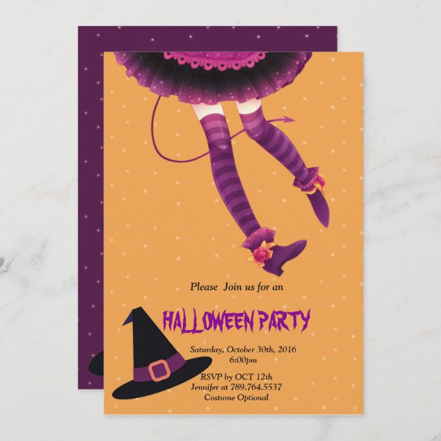 witch legs Halloween Invitation (Front/Back)