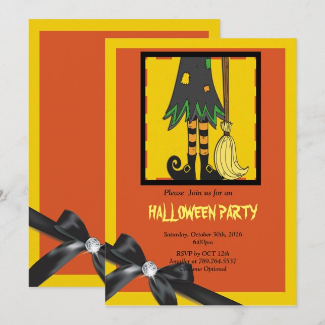 witch legs Halloween Invitation (Front/Back)