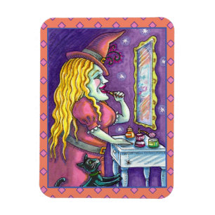 WITCH LIPSTICK, PERFUME & NAIL POLISH, FUNNY CUTE MAGNET