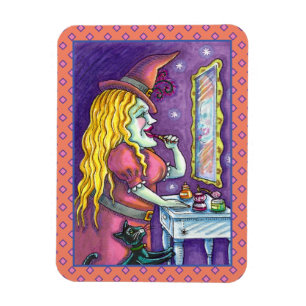 WITCH LIPSTICK, PERFUME & NAIL POLISH, FUNNY CUTE MAGNET