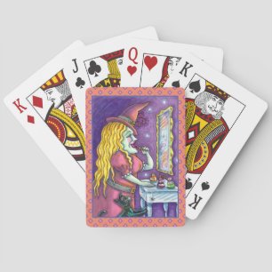 WITCH LIPSTICK, PERFUME & NAIL POLISH, FUNNY CUTE POKER CARDS