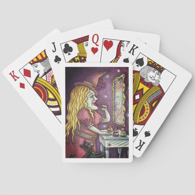 WITCH LIPSTICK, PERFUME & NAIL POLISH, FUNNY CUTE POKER CARDS (Back)