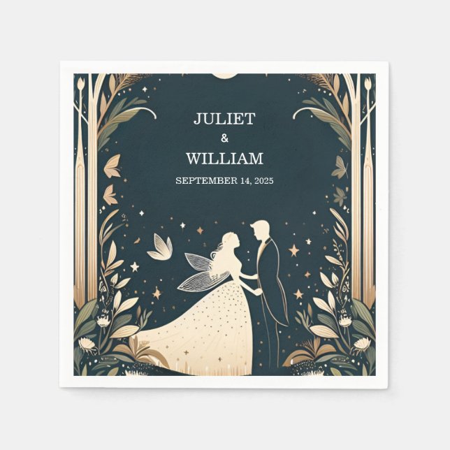 Witch Magical Dream Mystical Stars Moon Wedding Napkins (Front)