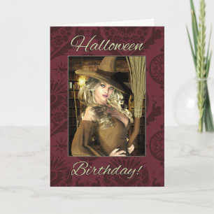 Witch Magical Halloween Birthday Blank Card