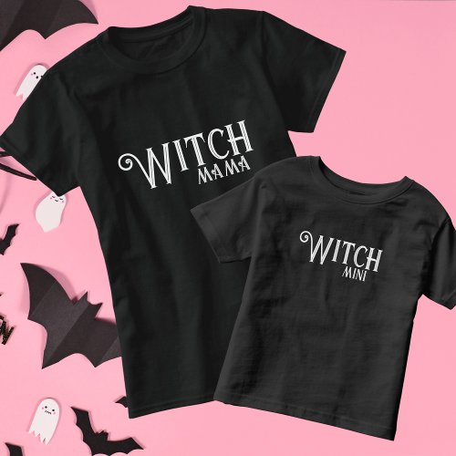 Witch Mama Black Halloween Mama and Me Matching T_Shirt