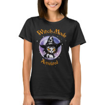 Witch Mode Activated Vintage Halloween Cat T-Shirt