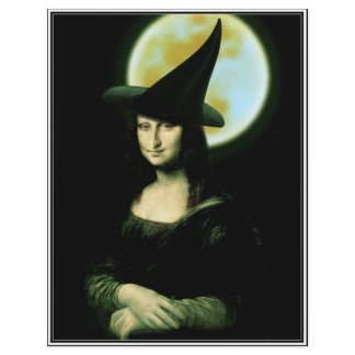 Witch Mona Lisa Halloween Full Moon