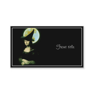 Witch Mona Lisa Halloween Full Moon Business Card