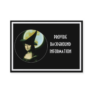 Witch Mona Lisa Halloween Full Moon Business Card