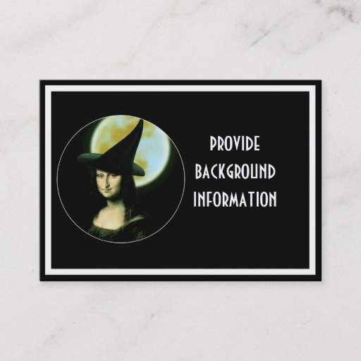 Customizable Witchy Woman  Mona Lisa Business Card