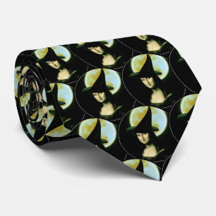 Witch Mona Lisa Halloween Full Moon Neck Tie