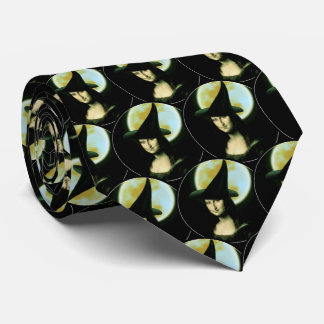 Witch Mona Lisa Halloween Full Moon Neck Tie