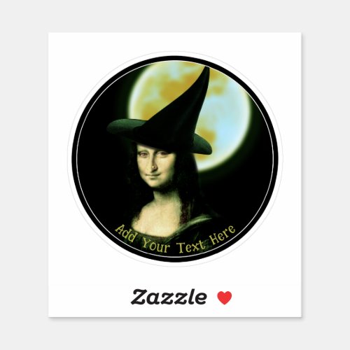  Witch Mona Lisa Halloween Sticker