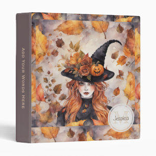 Witch Monogram Personalized 3 Ring Binder