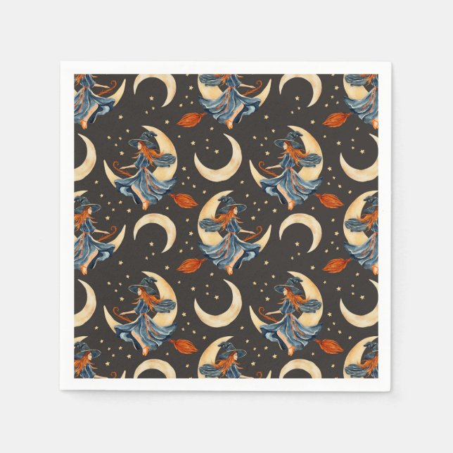 Witch, Moon and Planets Napkins (Front)