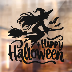 Witch moon Happy Halloween Window Cling