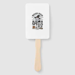 Witch Moon Shirt Vintage Engraving Halloween Tee_1 Hand Fan