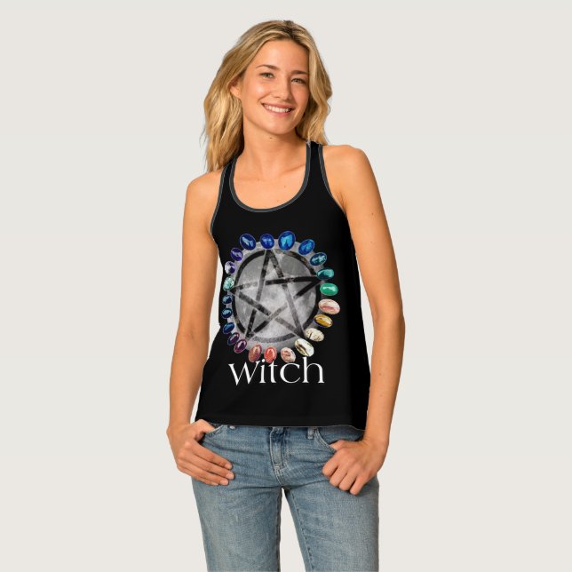 Witch Moon with Chakra Stones Placemat Tank Top (Front Full)