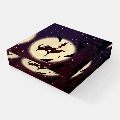 Witch moonlight silhouette paperweight