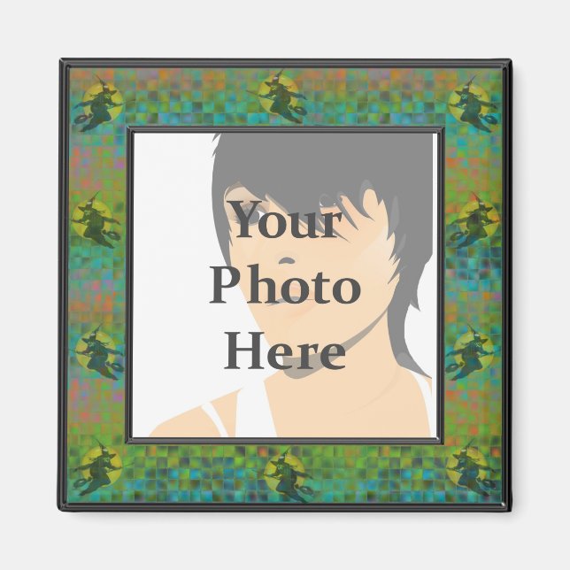 Witch Mosaic Photo Frame Magnet (Front)