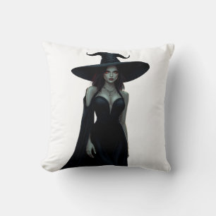 Witch of the Night Throw Pillow