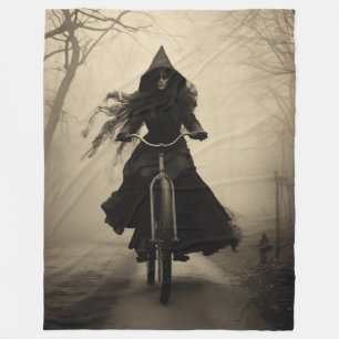 Witch on a Bike Fleece Blanket
