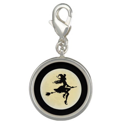 Witch on a broom charm