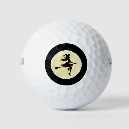 Witch on a broom golf balls