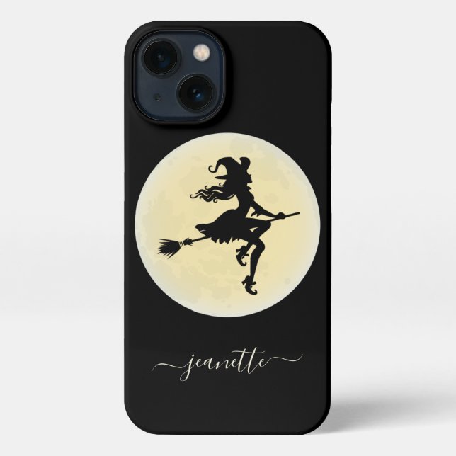Witch on a broom Personalized iPhone Case (Back)