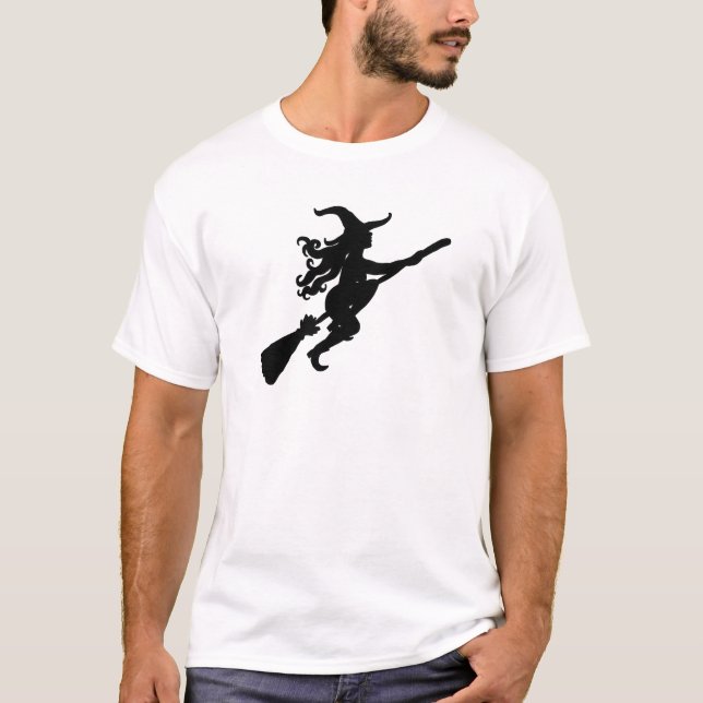 Witch on a Broom Silhouette T-Shirt (Front)