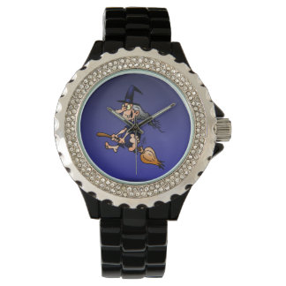Witch on a broom watch