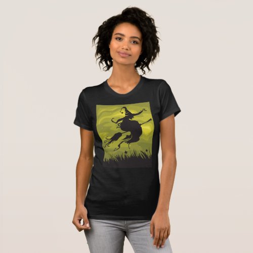 Witch On A Broomstick Womens T_Shirt