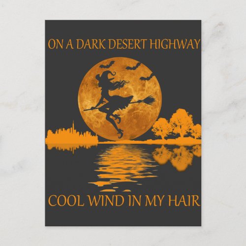 witch on a dark desert highway funny halloween T Postcard