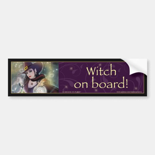 Witch on board _ Witch Bumper Sticker