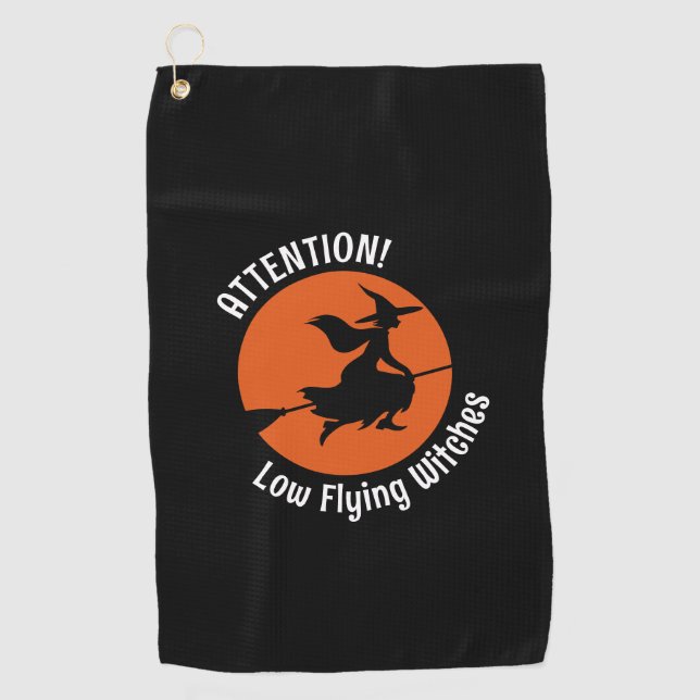 Witch on Broom Golf Towel (Front)
