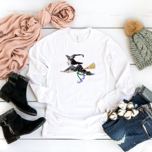 Witch On Broom Halloween Shirt (Creator Uploaded)