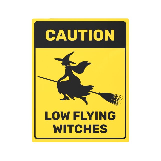 Witch on Broom Metal Print (Front)