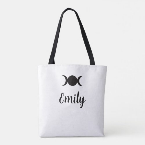 witch on broom & triple moon customizable Tote Bag