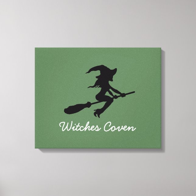 Witch On Broomstick Canvas Print (Front)