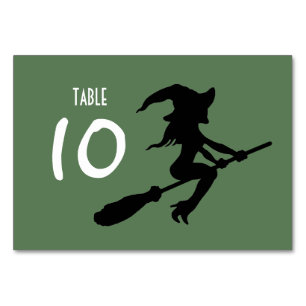 Witch On Broomstick Table Number