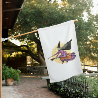 Witch on Cello 2-Sided House Flag