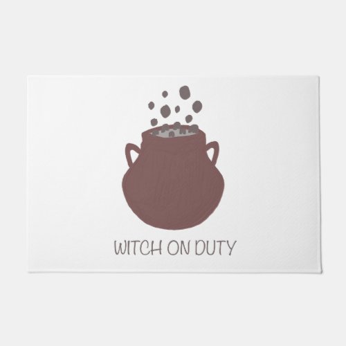 Witch on duty funny gift witch cauldron halloween  doormat