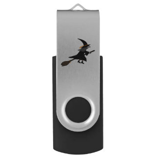 Witch On Her Broom USB Flash Drive