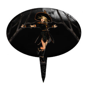 Witch on Toad Stool Cake Topper