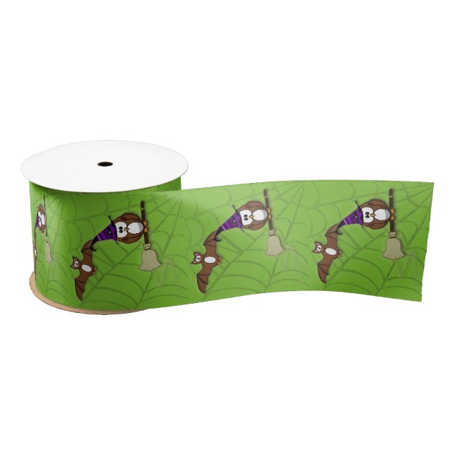 witch owl & bat satin ribbon (Spool)