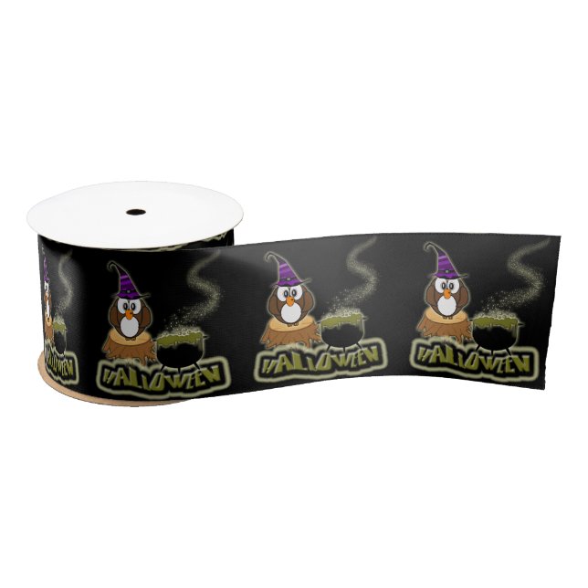 witch owl brew satin ribbon (Spool)