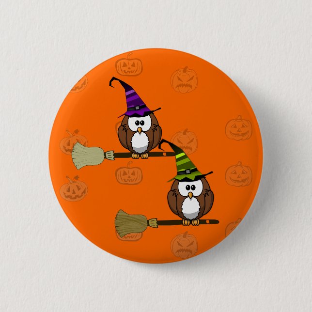 witch owl button (Front)