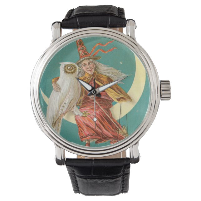 Witch Owl Crescent Moon Watch (Front)